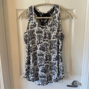 EUC Disney Black and White Haunted Mansion Tank Top - US L